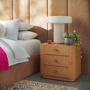 TOV Furniture UK 55.9cm W Solid + Manufactured Wood Bedside Table Brown 51.3cm H X 55.9cm W X 38.1cm D