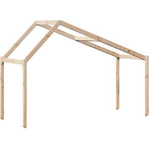 Harriet Bee Kids' Bed Roof Solid Wood Pine Brown 144.5cm H x 213cm L x 85.5cm W