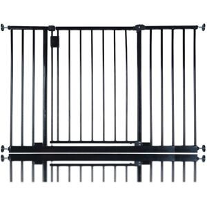 Latitude Run Extra Wide Hallway Dog Gate, Pressure Fit Pet Gate, Puppy Safety Barrier for Hallways and Wide Spaces, Easy Installation Black 109-115 cm