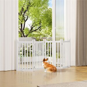 Yaheetech Free Standing Gate White 90.5cm H X 50cm W X 2cm D