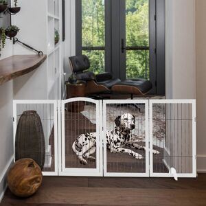 Archie & Oscar Freestanding Metal Folding Pet Gate White 224cm
