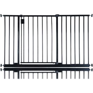 Latitude Run Extra Wide Hallway Dog Gate, Pressure Fit Pet Gate, Puppy Safety Barrier for Hallways and Wide Spaces, Easy Installation Black 122-128 cm