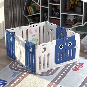 Zoomie Kids Hoglund Baby Gate Blue/White 63cm H X 106cm W X 106cm D