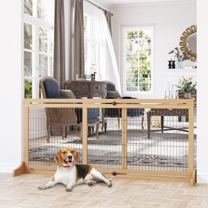 Archie & Oscar Free Standing Pet Gate Natural Wood 69cm H X 183cm W X 36cm D