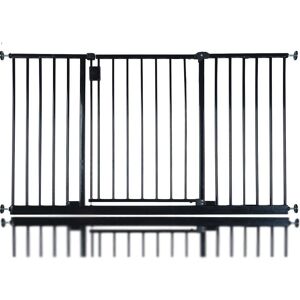 Latitude Run Extra Wide Hallway Dog Gate, Pressure Fit Pet Gate, Puppy Safety Barrier for Hallways and Wide Spaces, Easy Installation Black 134-140 cm