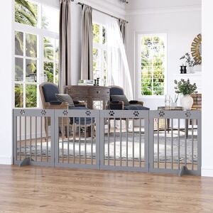 Archie & Oscar Martinez Free Standing Pet Gate Light Wood 61cm H X 204cm W X 30cm D
