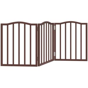 Archie & Oscar Dog Gate Foldable 3 Panels 150 Cm Poplar Wood Brown 60cm H x 150cm W x 2cm D