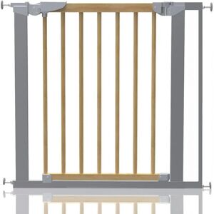 Symple Stuff Beechwood and Metal Safety Baby Gate brown 72.0 H x 84.4 W x 3.0 D cm