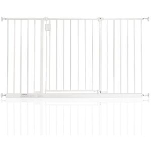 Latitude Run Extra Wide Hallway Dog Gate, Pressure Fit Pet Gate, Puppy Safety Barrier for Hallways and Wide Spaces, Easy Installation White 128-134 cm