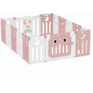 Mack + Milo Planas Baby Gate Pink/White 63cm H x 143cm W x 106cm D