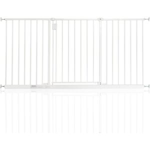 Latitude Run Extra Wide Hallway Dog Gate, Pressure Fit Pet Gate, Puppy Safety Barrier for Hallways and Wide Spaces, Easy Installation White 147-152 cm
