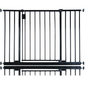 Latitude Run Extra Wide Hallway Dog Gate, Pressure Fit Pet Gate, Puppy Safety Barrier for Hallways and Wide Spaces, Easy Installation Black 103-109 cm