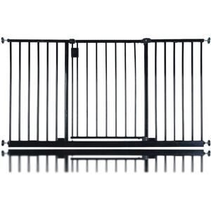 Latitude Run Extra Wide Hallway Dog Gate, Pressure Fit Pet Gate, Puppy Safety Barrier for Hallways and Wide Spaces, Easy Installation Black 140-146 cm
