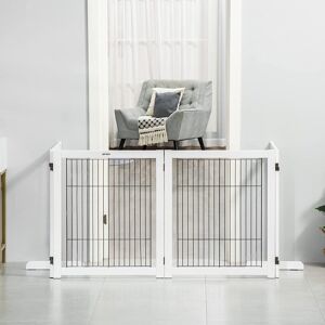 Archie & Oscar Marrero Wooden Free Standing Pet Gate White 77cm H X 264cm W X 35.5cm D