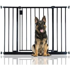 Latitude Run Extra Wide Hallway Dog Gate, Pressure Fit Pet Gate, Puppy Safety Barrier for Hallways and Wide Spaces, Easy Installation Black 97-103 cm