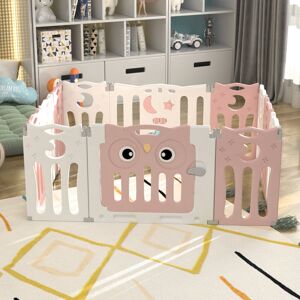 Mack + Milo Planas Baby Gate Pink/White 63cm H x 143cm W x 106cm D