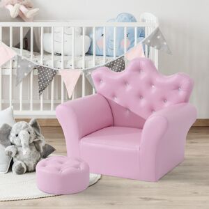Harriet Bee Lene Children's Club and Ottoman Pink 49cm H X 58cm W X 40.5cm D