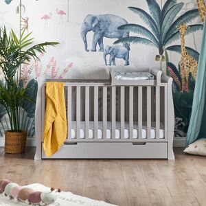 Obaby Stamford Classic Cot Bed with Cot Top Changer White/Grey Standard