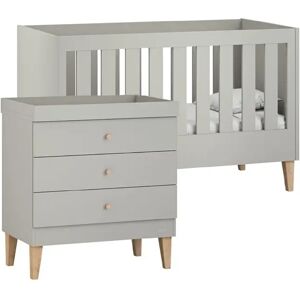 Venicci Saluzzo 2 Piece Nursery Furniture Set gray 93.0 H x 75.0 W x 147.0 D cm