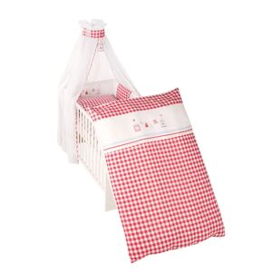 roba Sunny Day 4 Piece Cot Bedding Set red/pink/gray/white 70.0 W cm