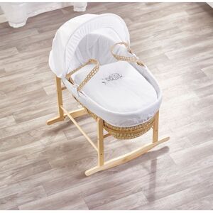 Kinder Valley Palm Moses Basket with Bedding and Stand Brown;White 47cm W X 72cm L