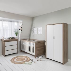 Tutti Bambini Modena Cot Bed 3-Piece Nursery Furniture Set White/Oak