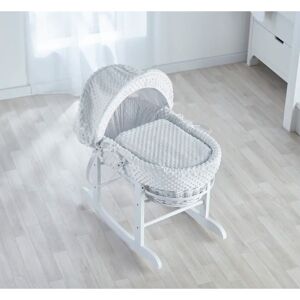 Isabelle & Max Lenore Dimple Wicker Moses Basket with Bedding and Stand White 30cm H X 40cm W X 86cm L