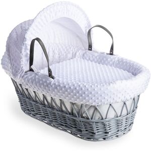 Clair De Lune Dimple Wicker Moses Basket White 27cm H X 30cm W X 68cm L