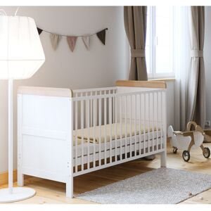 Little Acorns Classic Cot Bed White and Oak Standard