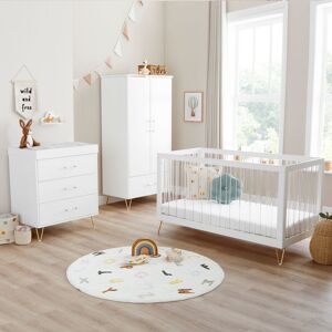 Babymore Kimi XL Acrylic 3 Piece Nursery Room Set White