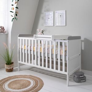 Tutti Bambini Rio Cot Bed with Mattress and Cot Top Changer White & Dove Grey Standard