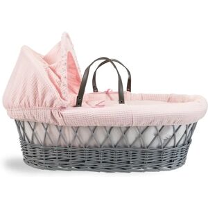 Clair De Lune Waffle Wicker Moses Basket pink