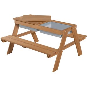 roba Kids 4 Piece Solid Wood Rectangular and Chair Set and Bench Teak 50cm H X 89cm L X 35cm D