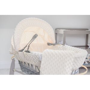 Clair De Lune Dimple Wicker Moses Basket Cream 27cm H X 30cm W X 68cm L