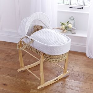 Clair De Lune Dimple Palm Moses Basket White 24cm H X 28cm W X 75cm L