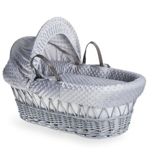 Clair De Lune Dimple Wicker Moses Basket Grey 27cm H X 30cm W X 68cm L