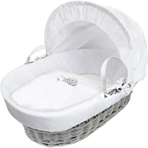 Kinder Valley Sleepy Little Owl Moses Basket with Bedding Grey 30cm H X 47cm W X 72cm L