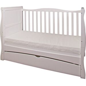 Harriet Bee Gilbert White Cot Bed with Mattress 140x70x10cm White Standard