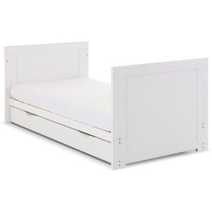 Obaby Nika Cot Bed & Under Drawer - White Wash Standard