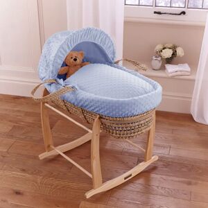 Clair De Lune Dimple Palm Moses Basket Blue 24cm H X 28cm W X 75cm L