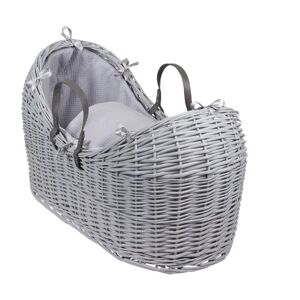 Clair De Lune Waffle Wicker Noah Pod® Moses Basket gray 45.0 H x 29.0 W x 76.0 D cm