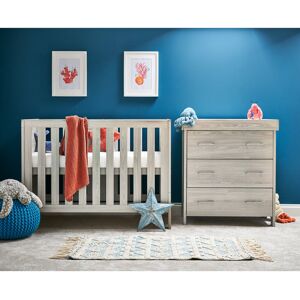 Obaby Nika Mini Cot Bed 2-Piece Nursery Furniture Set Grey 60 x 120 cm