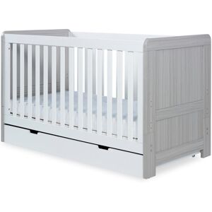 Ickle Bubba Pembrey Cot Bed and Under Drawer Ash Grey/White Standard