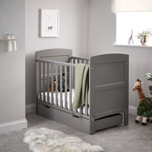 Obaby Grace Cot Bed with Mattress Taupe Grey Mini