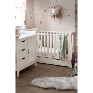 Obaby Stamford Mini Cot Bed 2-Piece Nursery Furniture Set White 60 x 120 cm