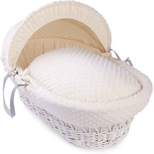 Clair De Lune Dimple Wicker Moses Basket Cream 26cm H X 29cm W X 66cm L