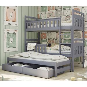 Mack + Milo Willems Single (3') Bunk Bed and Mattress with Trundle Graphite