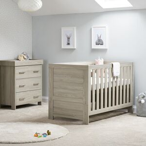 Obaby Nika Cot Bed 2 -Piece Nursery Furniture Set - Grey Wash Grey 70 x 140 cm