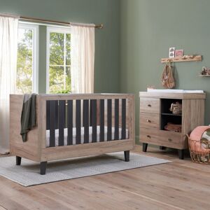 Tutti Bambini Como 2 Piece Nursery Furniture Room Set Distressed Oak/Slate Grey 70 x 140 cm
