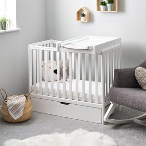 Obaby Bantam Space Saver Cot Under Drawer Cot Top Changer & Fibre Mattress - White White Mini
